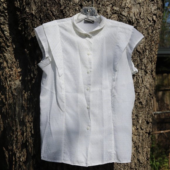 Vintage Neiman Marcus | Swiss Dot Ruffle Top - Picture 8 of 10